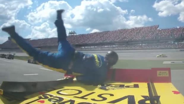 NASCAR crew member is struck by Zane Smith’s truck on Sept. 30, 2023.